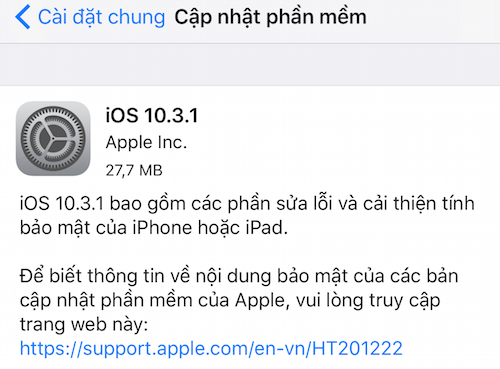 Apple ra iOS 10.3.1 vá lổ hổng bảo mật Wi-Fi