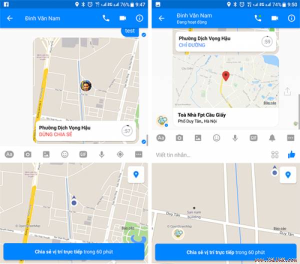 Facebook có tính năng chia sẻ vị trí thời gian thực giống Google